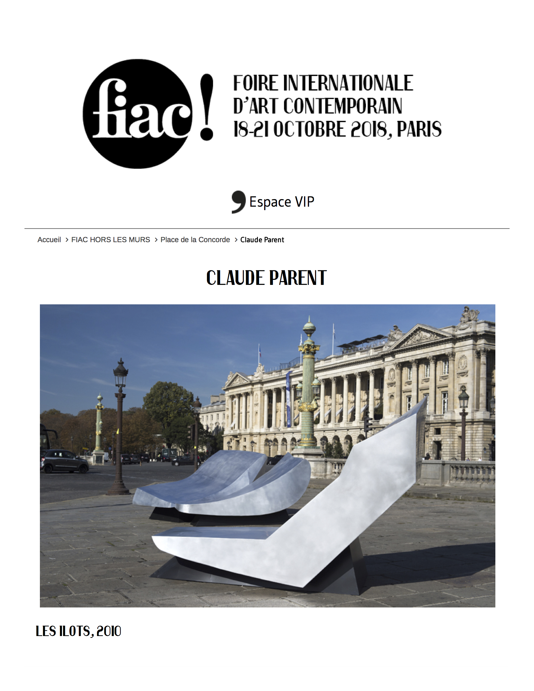 FIAC 2018, Claude Parent