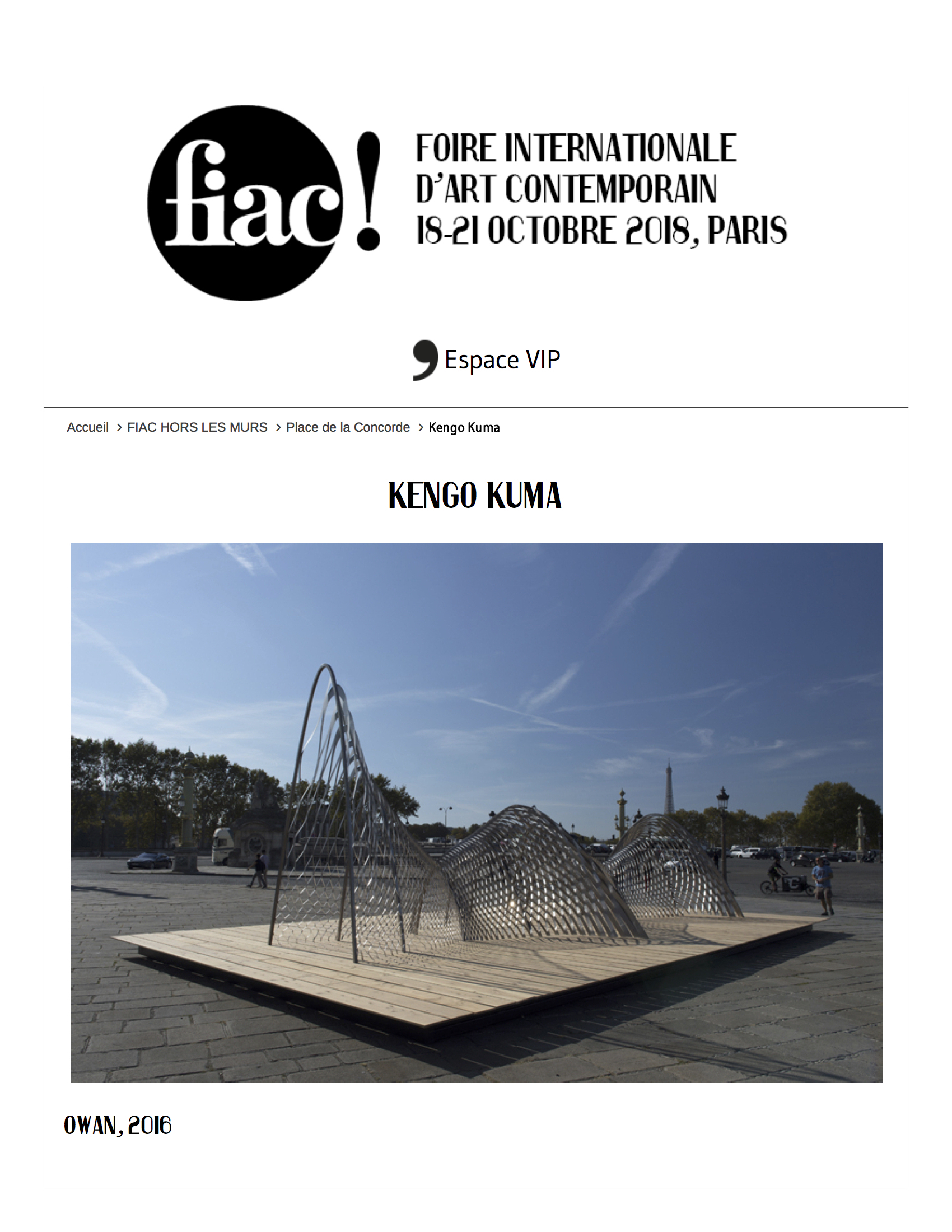 [:fr]FIAC 2018, Kengo Kuma[:en]FIAC 2018, Kengo Kuma [:]