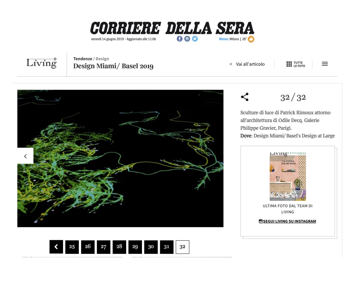Corriere Della Sera – Design Miami/ Basel 2019 (At Large)