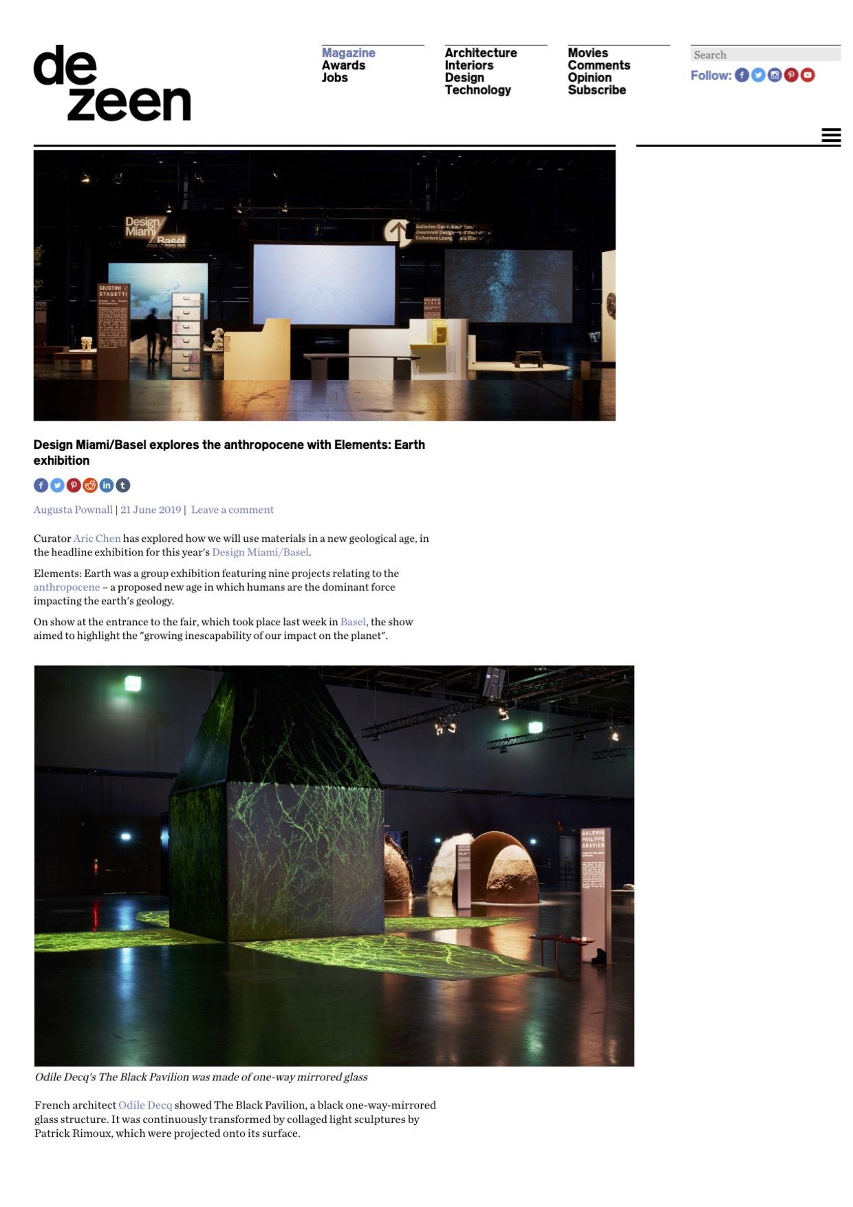 Dezeen – Design Miami/ Basel 2019